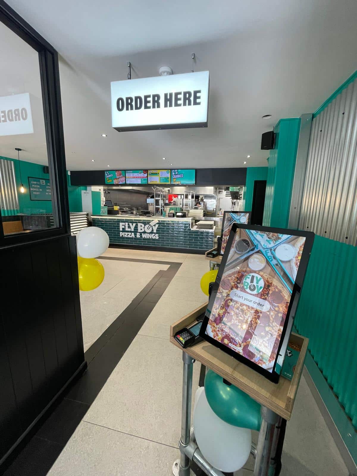 Interior of the Fly Boy Pizza Bangor store